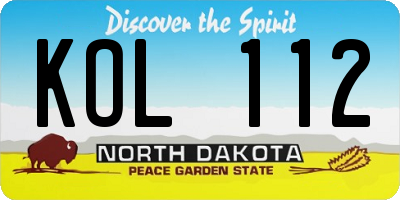 ND license plate KOL112