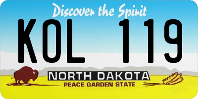 ND license plate KOL119