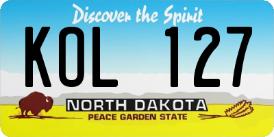 ND license plate KOL127