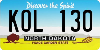 ND license plate KOL130