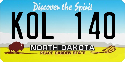 ND license plate KOL140