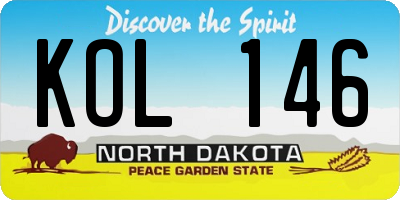 ND license plate KOL146