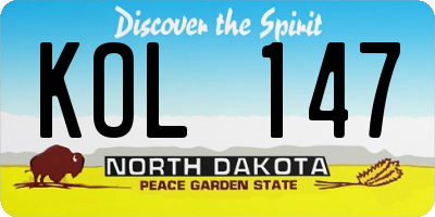 ND license plate KOL147