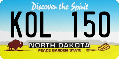 ND license plate KOL150