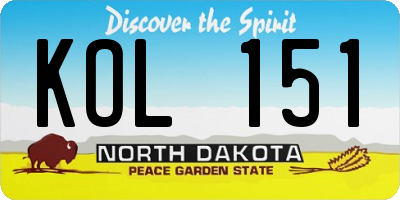 ND license plate KOL151