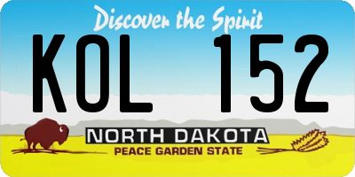 ND license plate KOL152