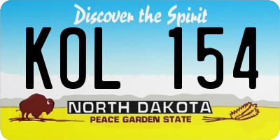 ND license plate KOL154