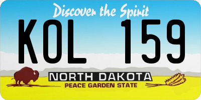 ND license plate KOL159