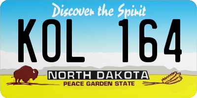 ND license plate KOL164