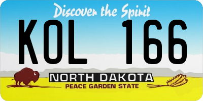 ND license plate KOL166