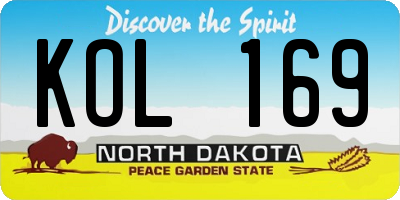 ND license plate KOL169