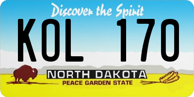 ND license plate KOL170