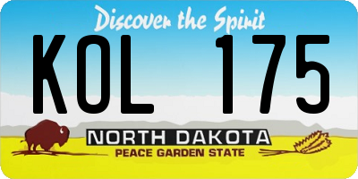 ND license plate KOL175