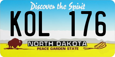 ND license plate KOL176