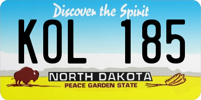 ND license plate KOL185