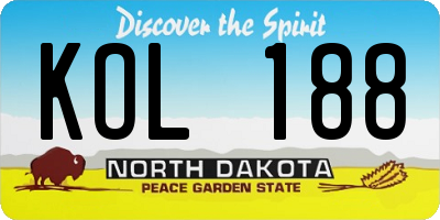 ND license plate KOL188