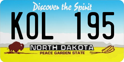ND license plate KOL195
