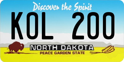 ND license plate KOL200