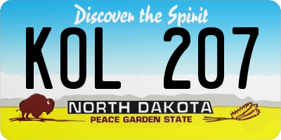 ND license plate KOL207