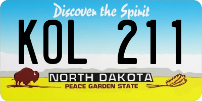ND license plate KOL211