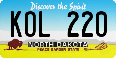 ND license plate KOL220