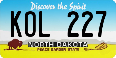 ND license plate KOL227