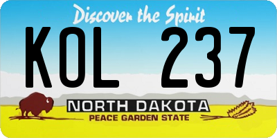 ND license plate KOL237