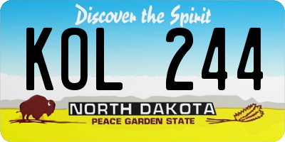 ND license plate KOL244