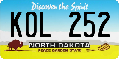 ND license plate KOL252