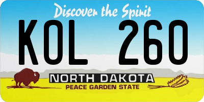 ND license plate KOL260