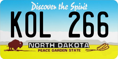ND license plate KOL266