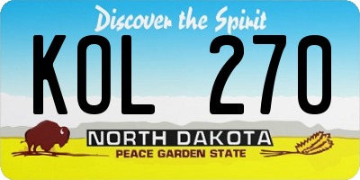ND license plate KOL270