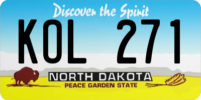 ND license plate KOL271