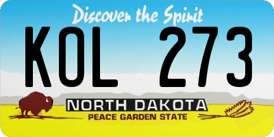 ND license plate KOL273
