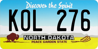 ND license plate KOL276