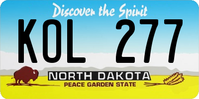 ND license plate KOL277