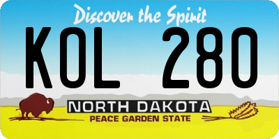 ND license plate KOL280
