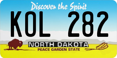 ND license plate KOL282