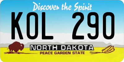 ND license plate KOL290