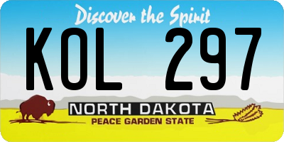 ND license plate KOL297