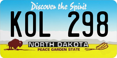 ND license plate KOL298