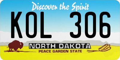 ND license plate KOL306