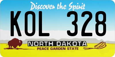 ND license plate KOL328