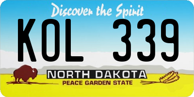 ND license plate KOL339