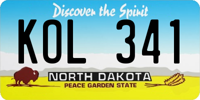 ND license plate KOL341
