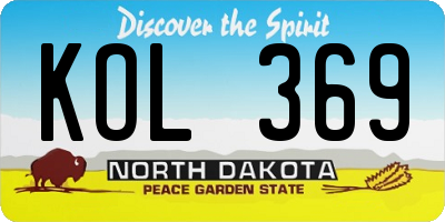 ND license plate KOL369