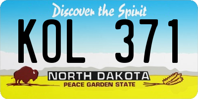 ND license plate KOL371