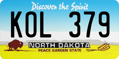 ND license plate KOL379