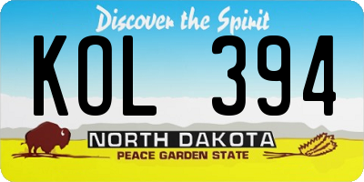 ND license plate KOL394