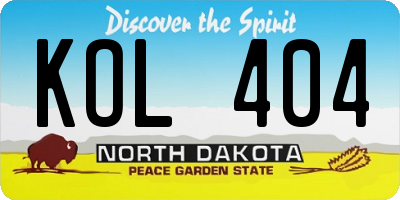 ND license plate KOL404